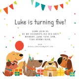 Dog Themed Birthday Party Invitation